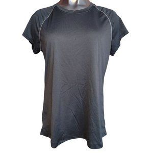 Champion Women's Black/Pink Accent Active Wear Moisture Wicking T-Shirt XXL